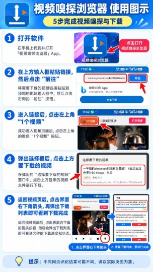 视频嗅探浏览器免费版网页视频嗅探与下载工具安卓软件-优选资源共享